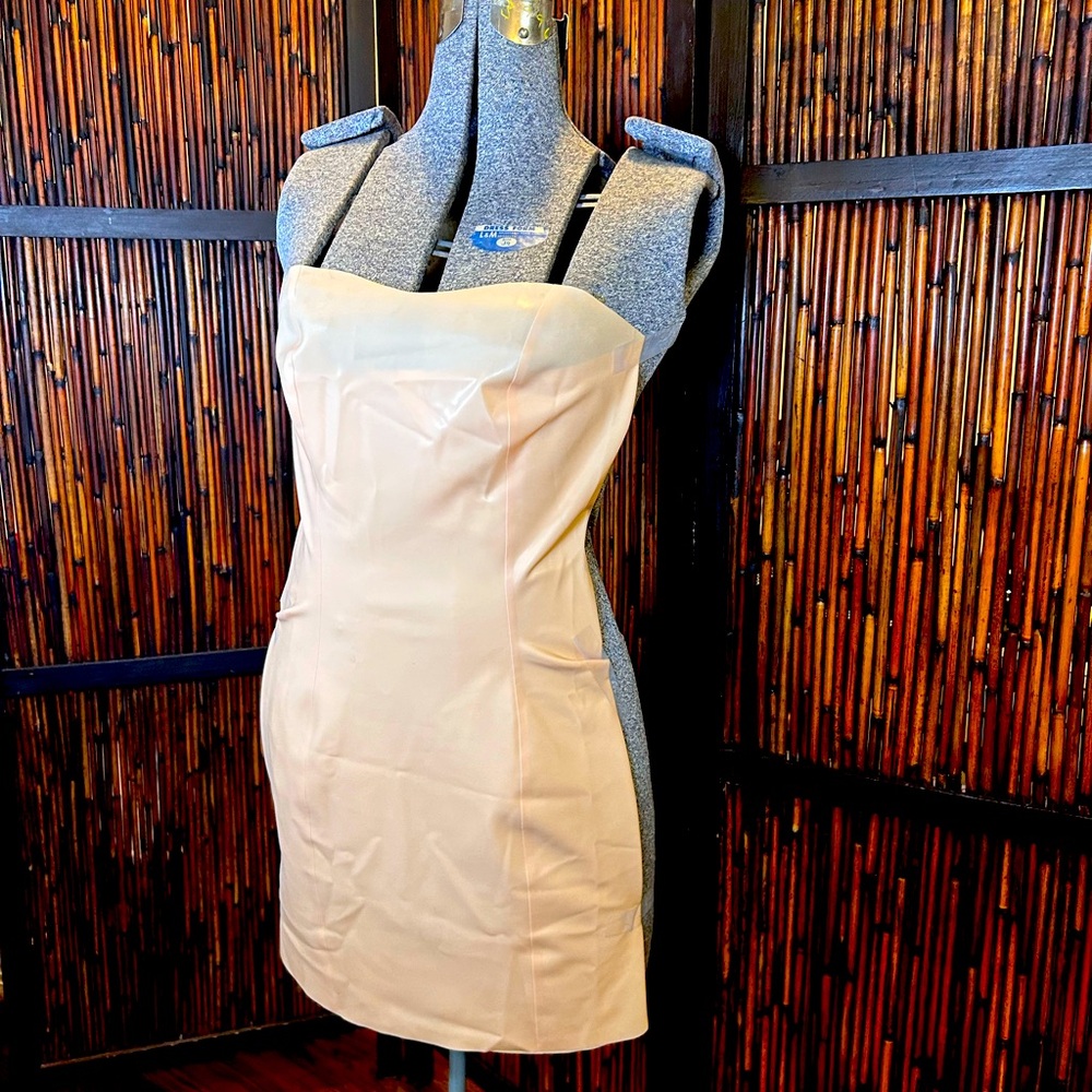 Strapless Latex Mini Bodycon Dresss